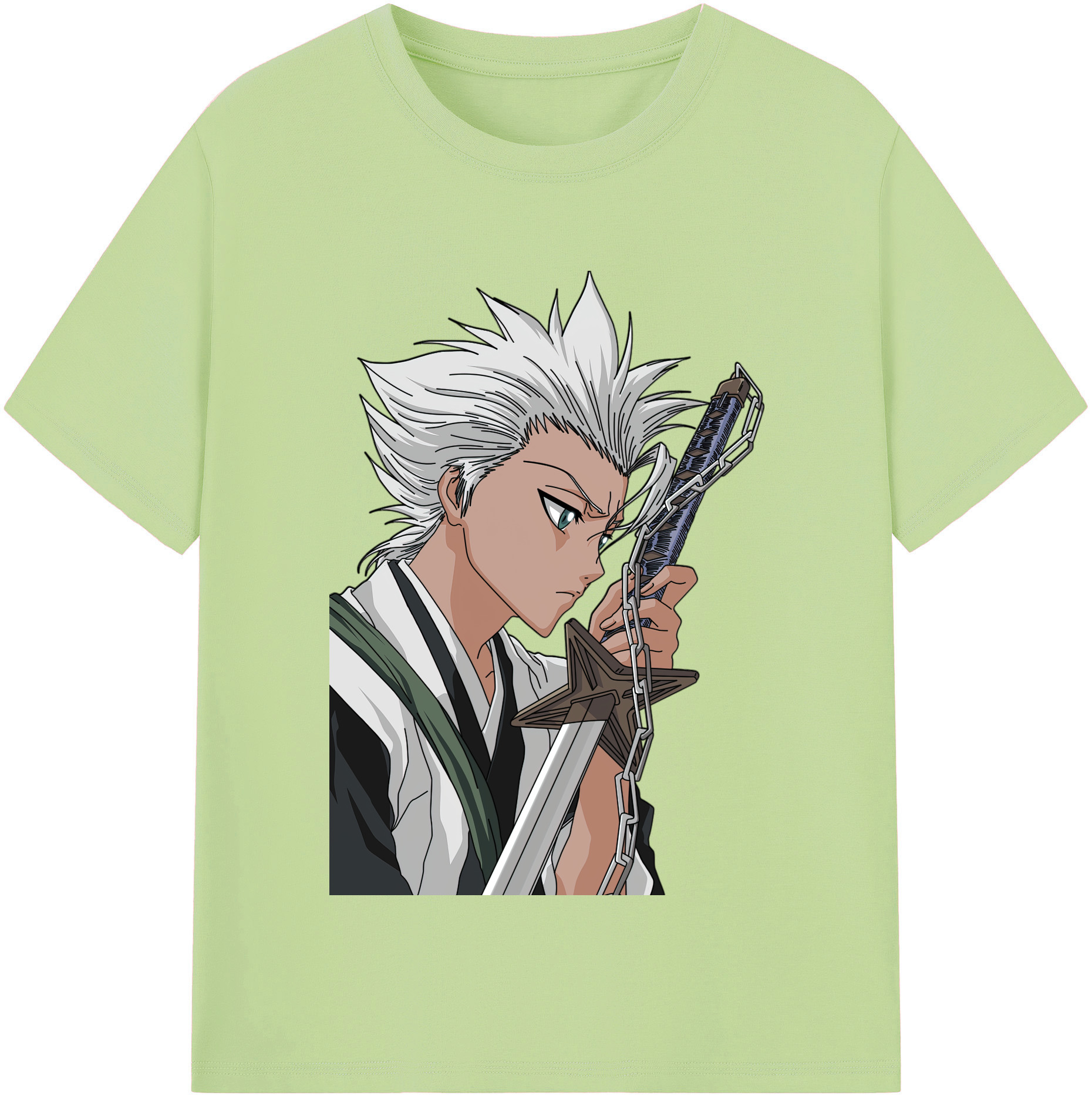 （画像用） ブリーチ 日番谷冬獅郎（ひつがや とうしろう） BLEACH Hitsugaya Toushirou 綿100％半袖Tシャツ（フロントプリント）